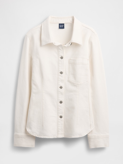camicia in denim con cintura