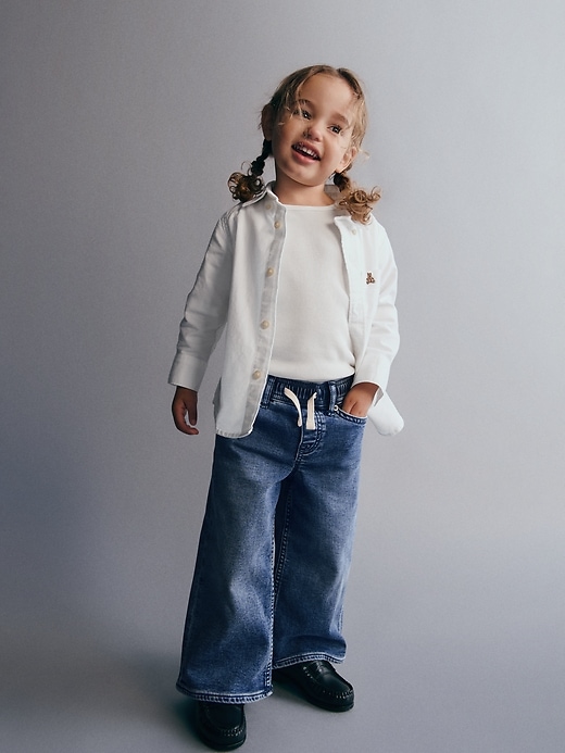 camicia in denim con cintura