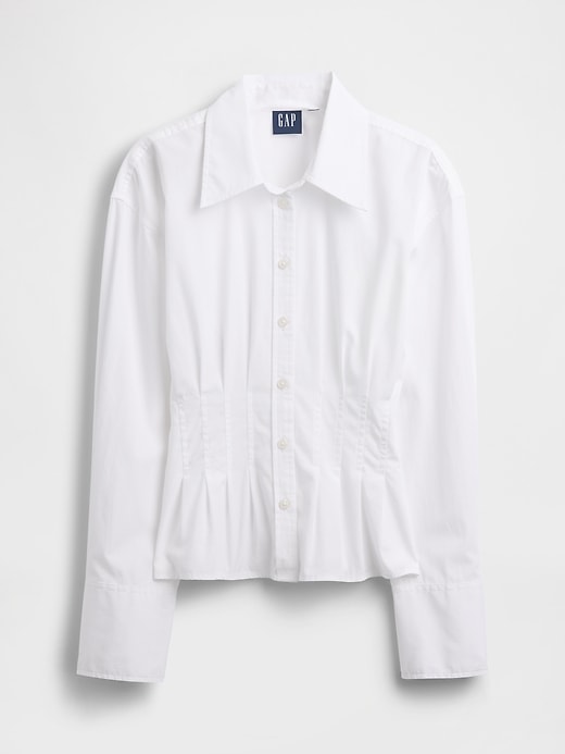 camicia aderente in popeline di cotone biologico