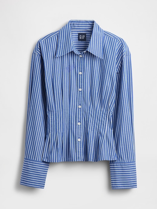camicia aderente in popeline di cotone biologico
