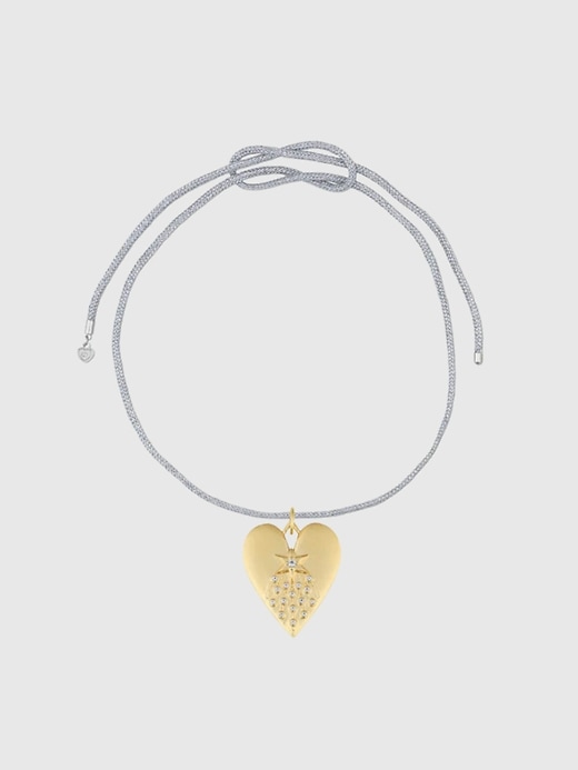 cordoncino in lurex argento hart con ciondolo a forma di cuore halleys