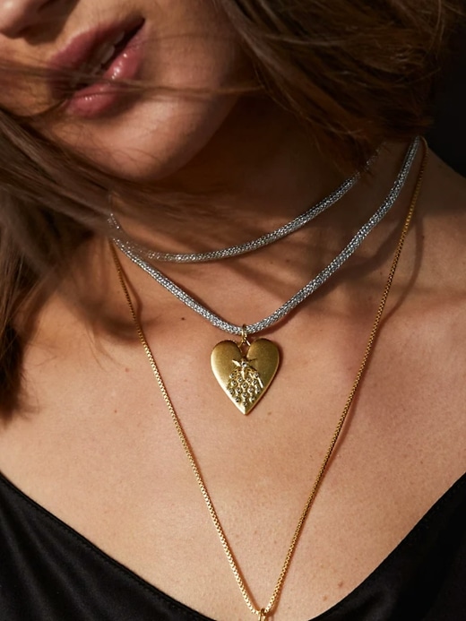 cordoncino in lurex argento hart con ciondolo a forma di cuore halleys