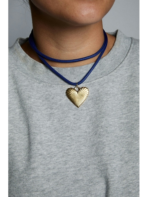 collana esclusiva gap denim a coste con cuore doro