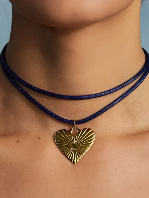 collana esclusiva gap denim a coste con cuore doro