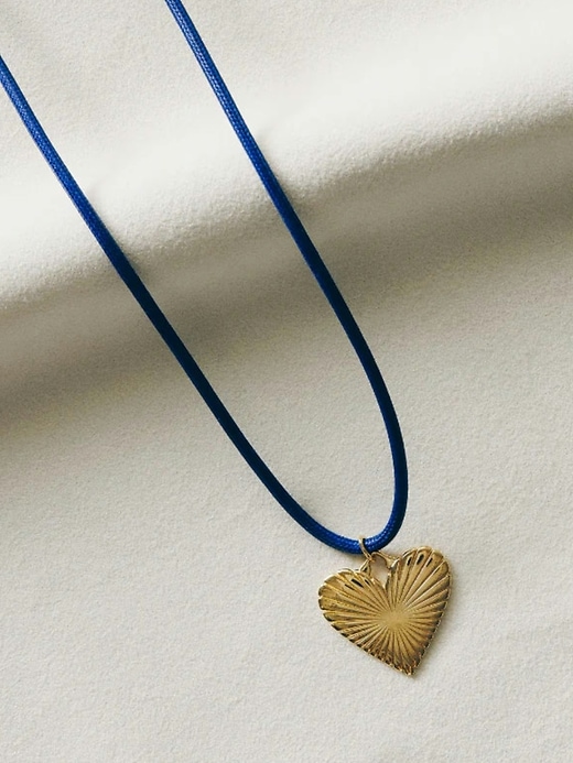 collana esclusiva gap denim a coste con cuore doro