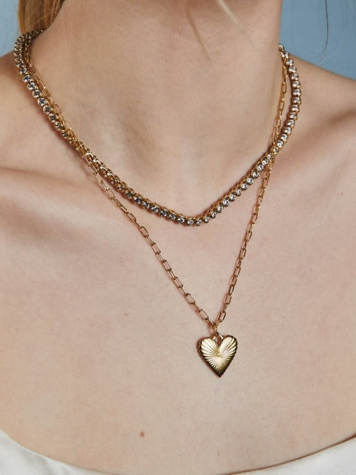 collana hart con cuore doro a coste piccole
