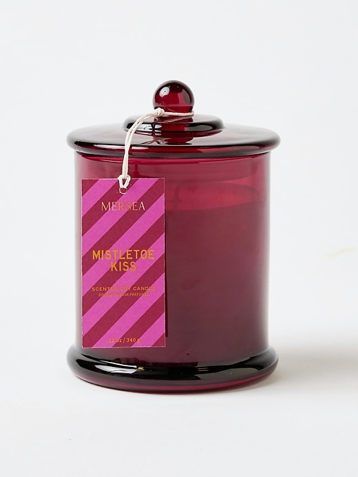candela in barattolo mersea mistletoe kiss jolly