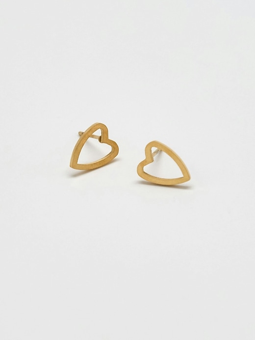 orecchini a bottone con contorno a cuore in oro admiral row