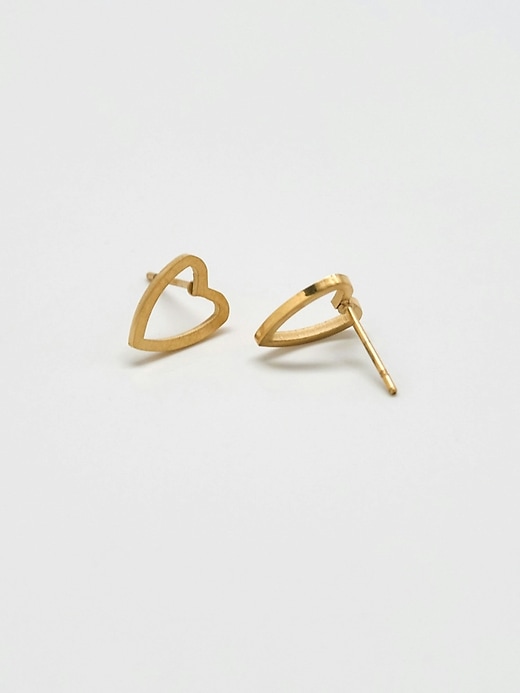 orecchini a bottone con contorno a cuore in oro admiral row