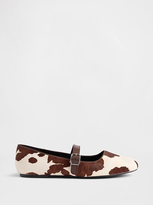 ballerine in cavallino con stampa mucca