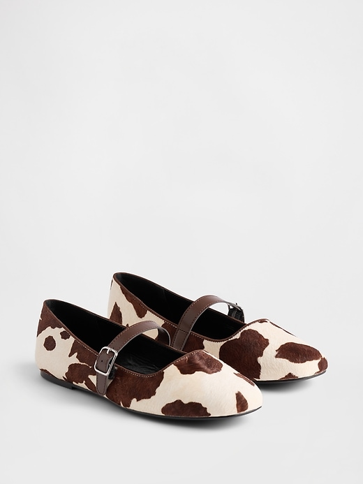 ballerine in cavallino con stampa mucca