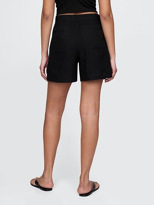 365 shorts in misto lino a vita alta