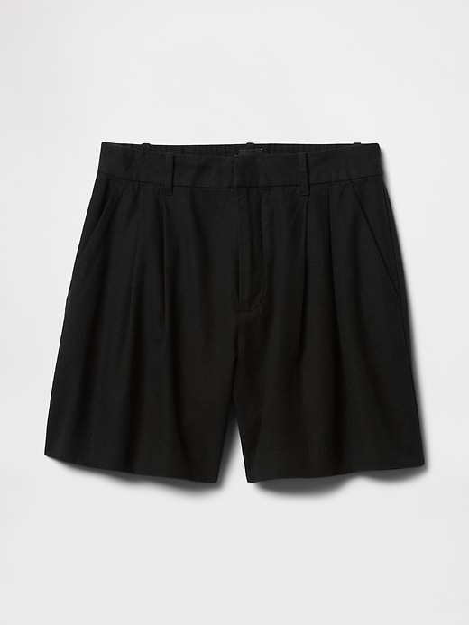 365 shorts in misto lino a vita alta