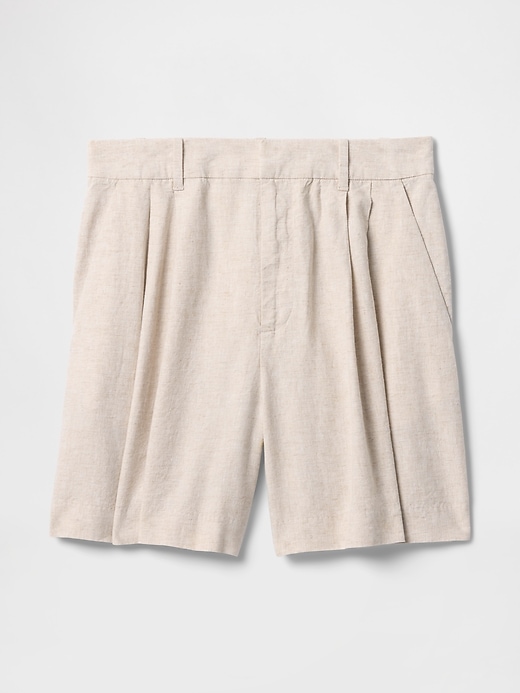 365 shorts in misto lino a vita alta
