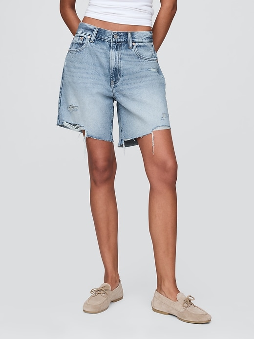bermuda in denim larghi anni 90 a vita media da 8