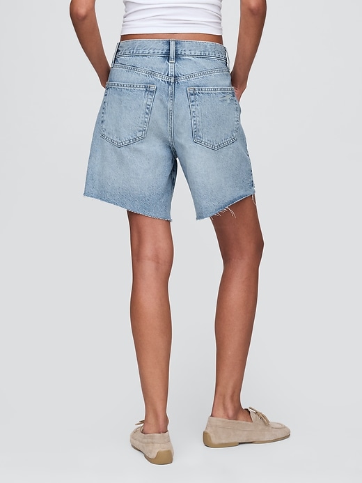 bermuda in denim larghi anni 90 a vita media da 8