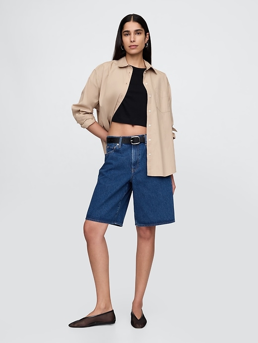 pantaloncini lunghi in denim a vita media da 11