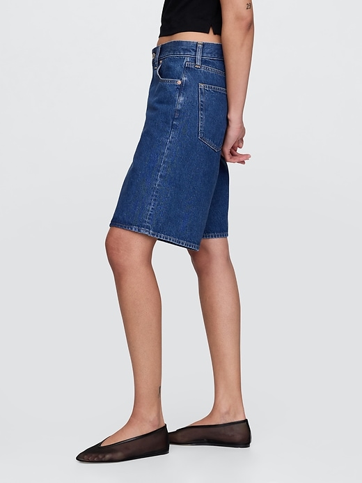 pantaloncini lunghi in denim a vita media da 11
