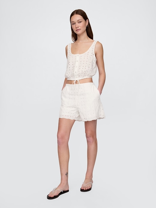 pantaloncini facili con occhielli a vita alta