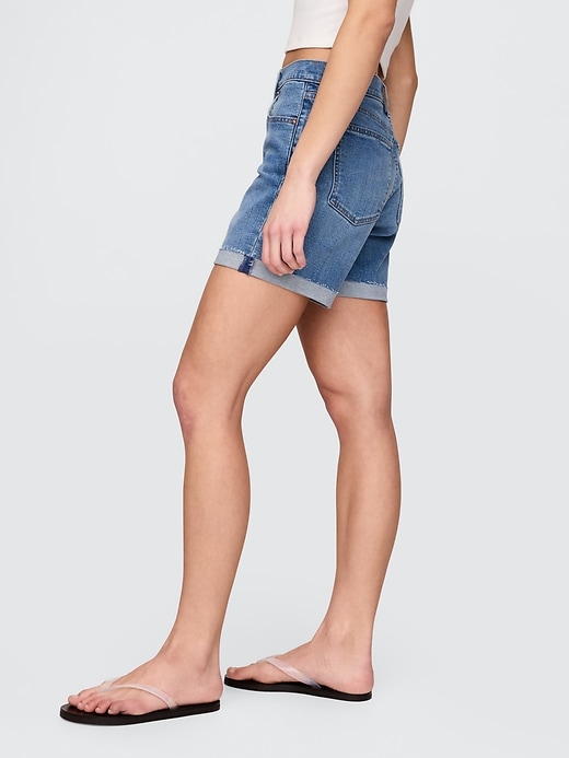 pantaloncini da ragazza in denim a vita media da 5