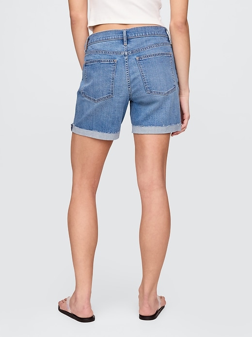 pantaloncini da ragazza in denim a vita media da 5