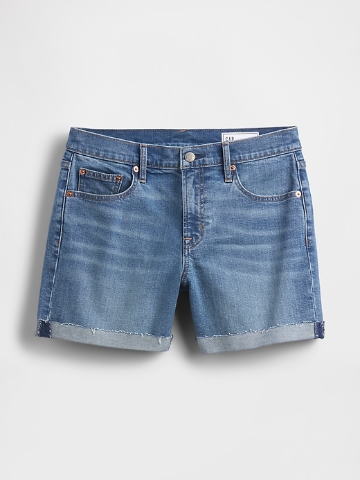 pantaloncini da ragazza in denim a vita media da 5