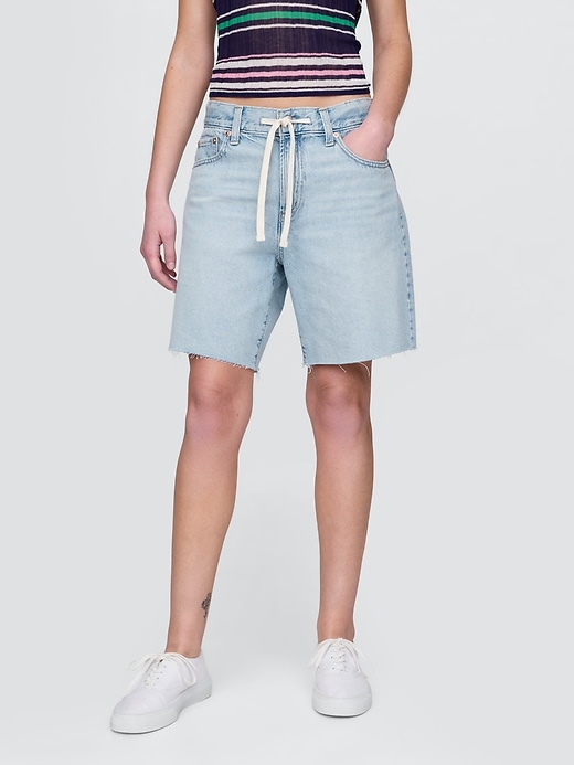 bermuda in denim larghi anni 90 a vita media da 8