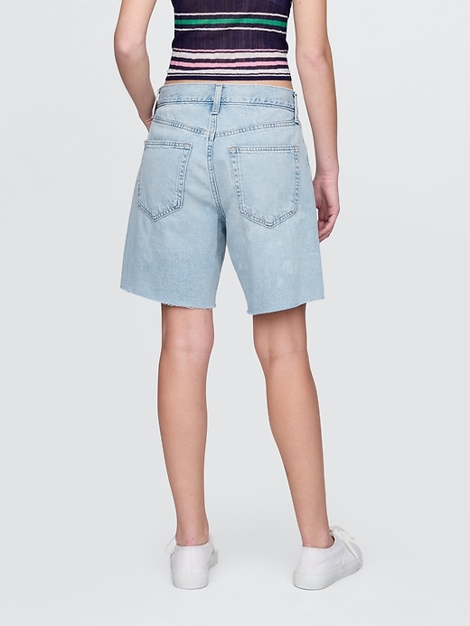 bermuda in denim larghi anni 90 a vita media da 8