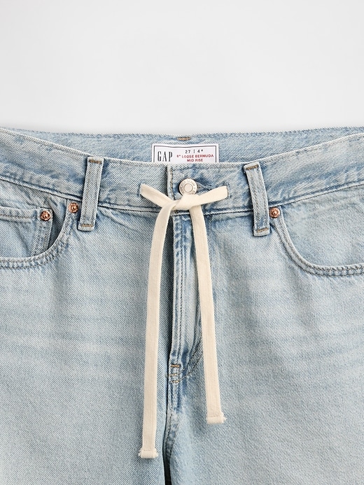 bermuda in denim larghi anni 90 a vita media da 8