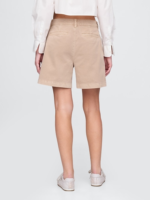 pantaloncini plissettati in twill a vita media da 6