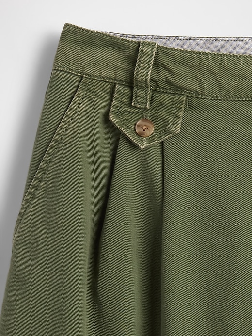 pantaloncini plissettati in twill a vita media da 6