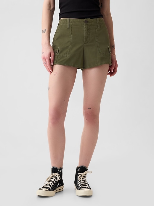 pantaloncini cargo y2k a vita bassa da 3