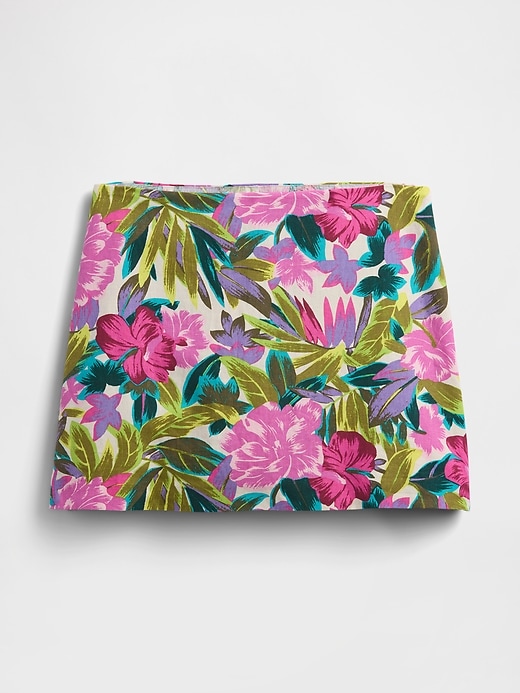 mini gonna-pantalone in misto lino