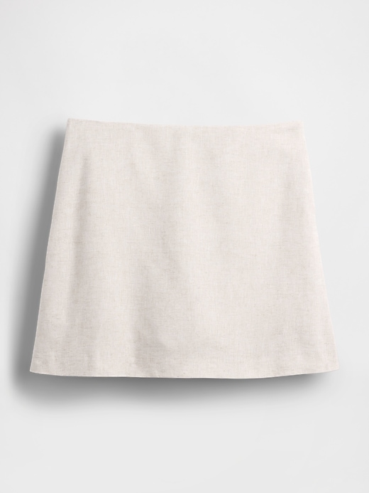mini gonna-pantalone in misto lino