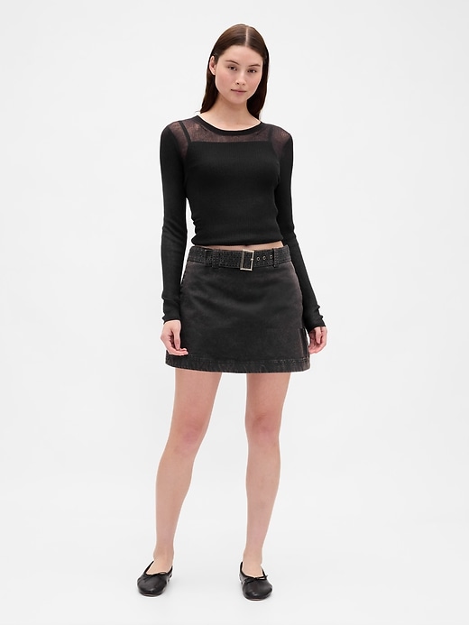 mini gonna-pantalone con cintura