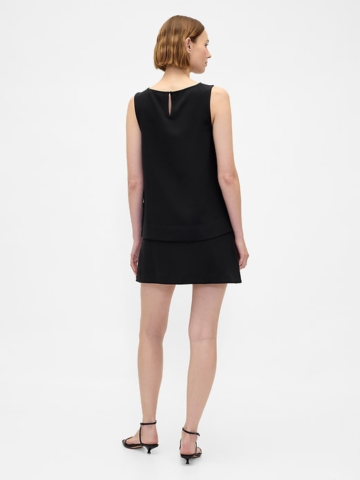 mini gonna-pantalone in twill a vita bassa