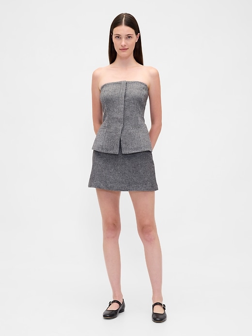 mini gonna-pantalone a spina di pesce
