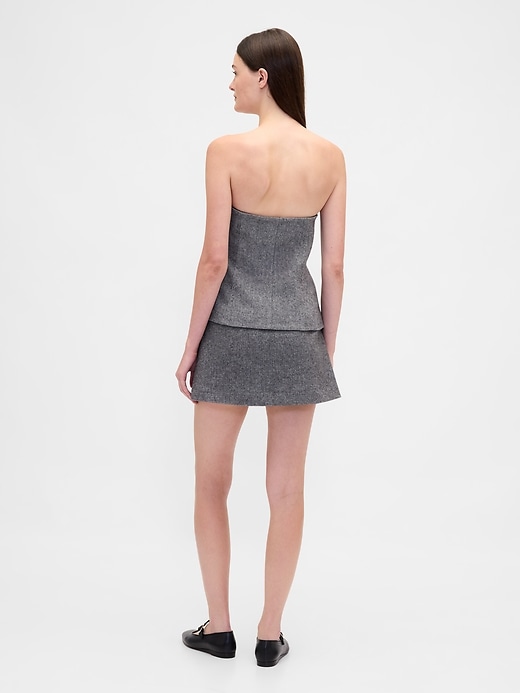 mini gonna-pantalone a spina di pesce