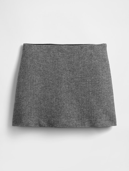 mini gonna-pantalone a spina di pesce