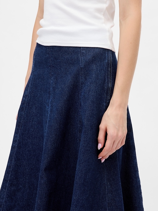 gonna midi a tulipano in denim