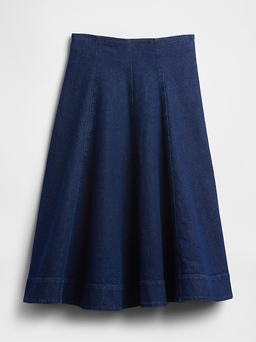 gonna midi a tulipano in denim