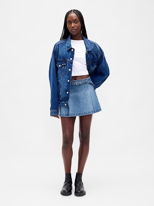 minigonna in denim con cintura