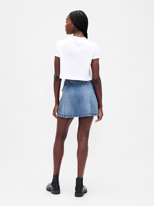 minigonna in denim con cintura