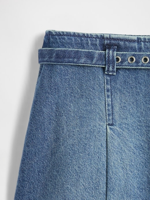minigonna in denim con cintura