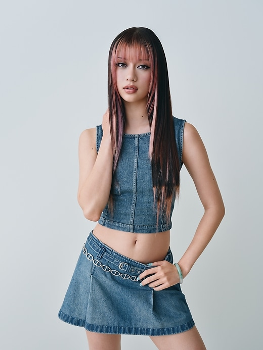 minigonna in denim con cintura