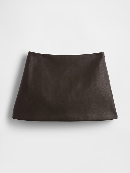 mini gonna-pantalone in pelle vegana