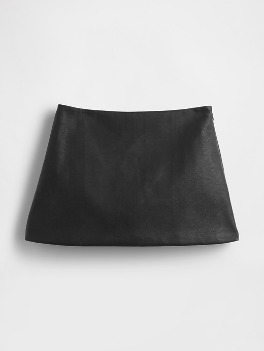 mini gonna-pantalone in pelle vegana