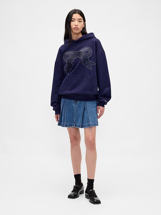 minigonna in denim plissettato gap × sandy liang
