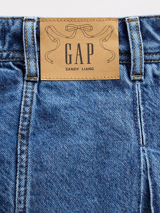 minigonna in denim plissettato gap × sandy liang