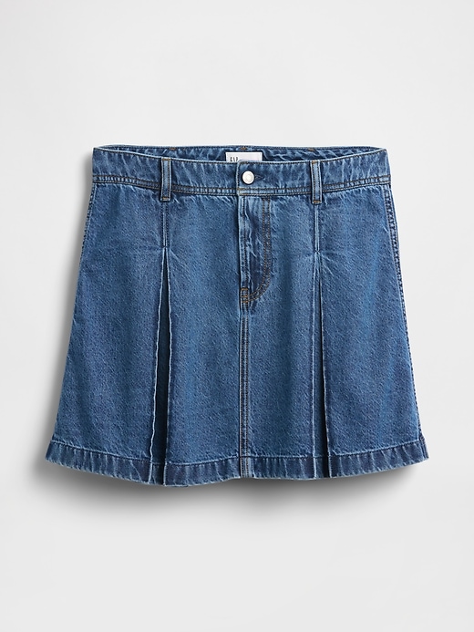 minigonna in denim plissettato gap × sandy liang